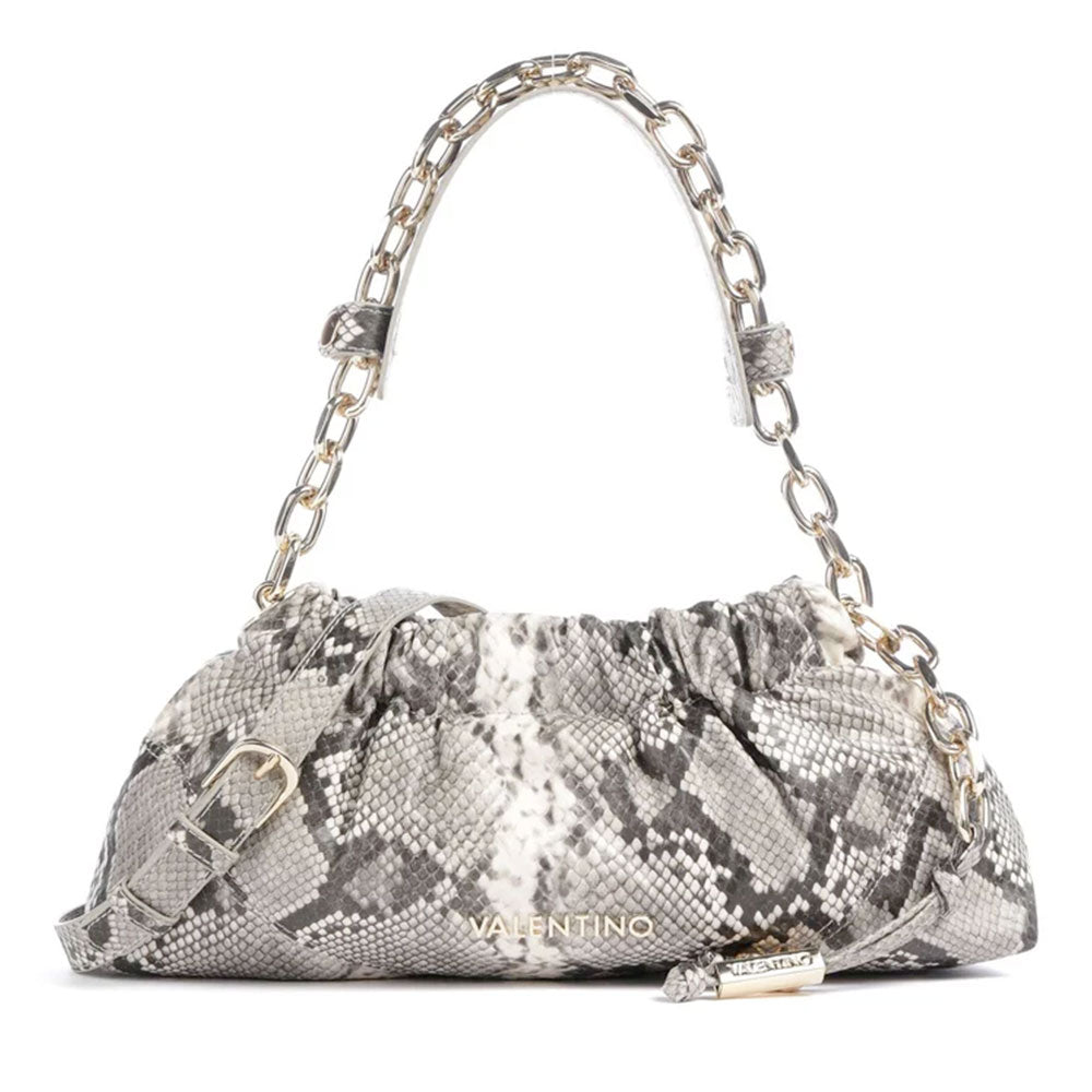 Borsa Donna a Spalla con Tracolla VALENTINO BAGS linea Lumira Colore Pitone - Roccia