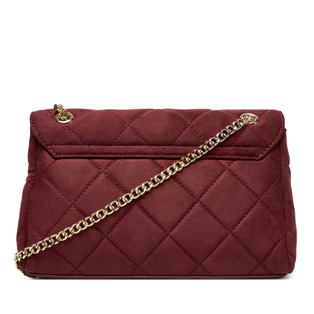 Women's Medium Burgundy Crossbody Bag VALENTINO BAGS Ocarina Suede