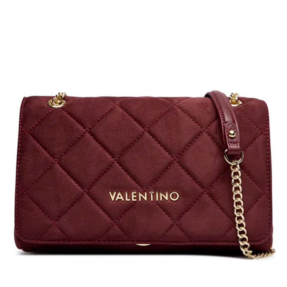 Borsa Donna a Tracolla Media VALENTINO BAGS linea Ocarina Suede Colore Bordeaux