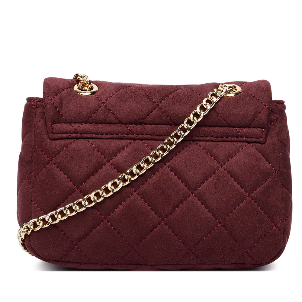 Damen-Umhängetasche VALENTINO BAGS Modell Ocarina Suede in Bordeaux - VBSA9B05