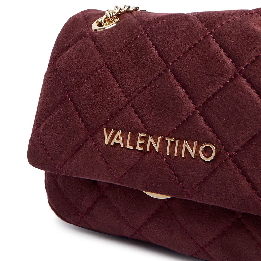 Damen-Umhängetasche VALENTINO BAGS Modell Ocarina Suede in Bordeaux - VBSA9B05
