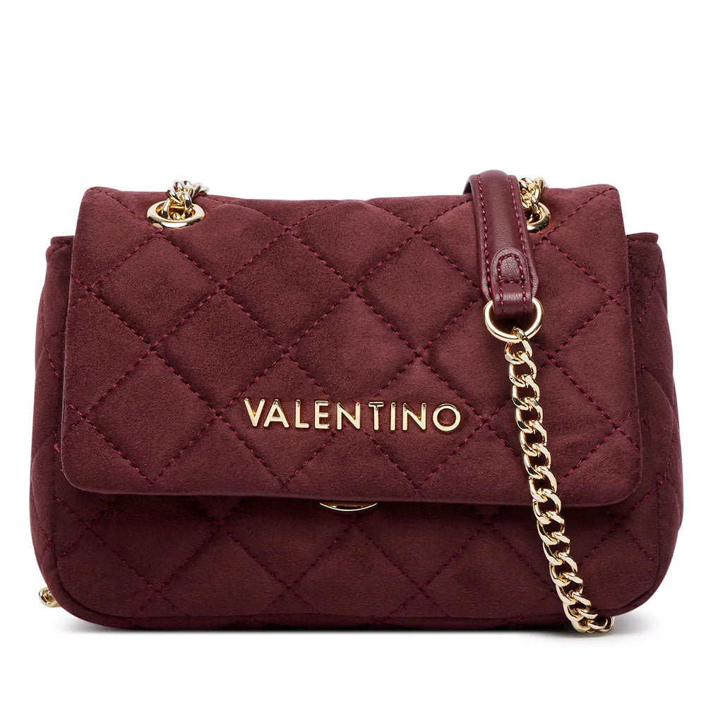 Borsa Donna a Tracolla VALENTINO BAGS linea Ocarina Suede Colore Bordeaux - VBSA9B05