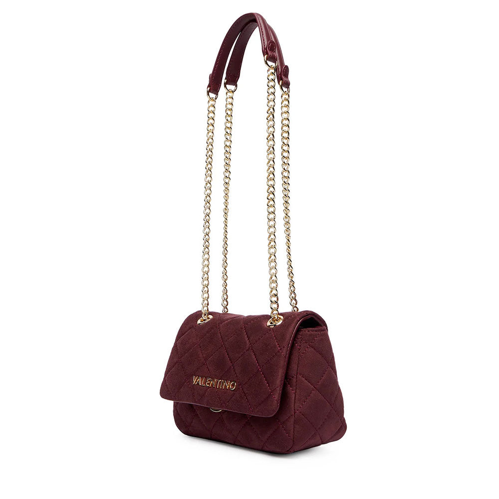 Damen-Umhängetasche VALENTINO BAGS Modell Ocarina Suede in Bordeaux - VBSA9B05