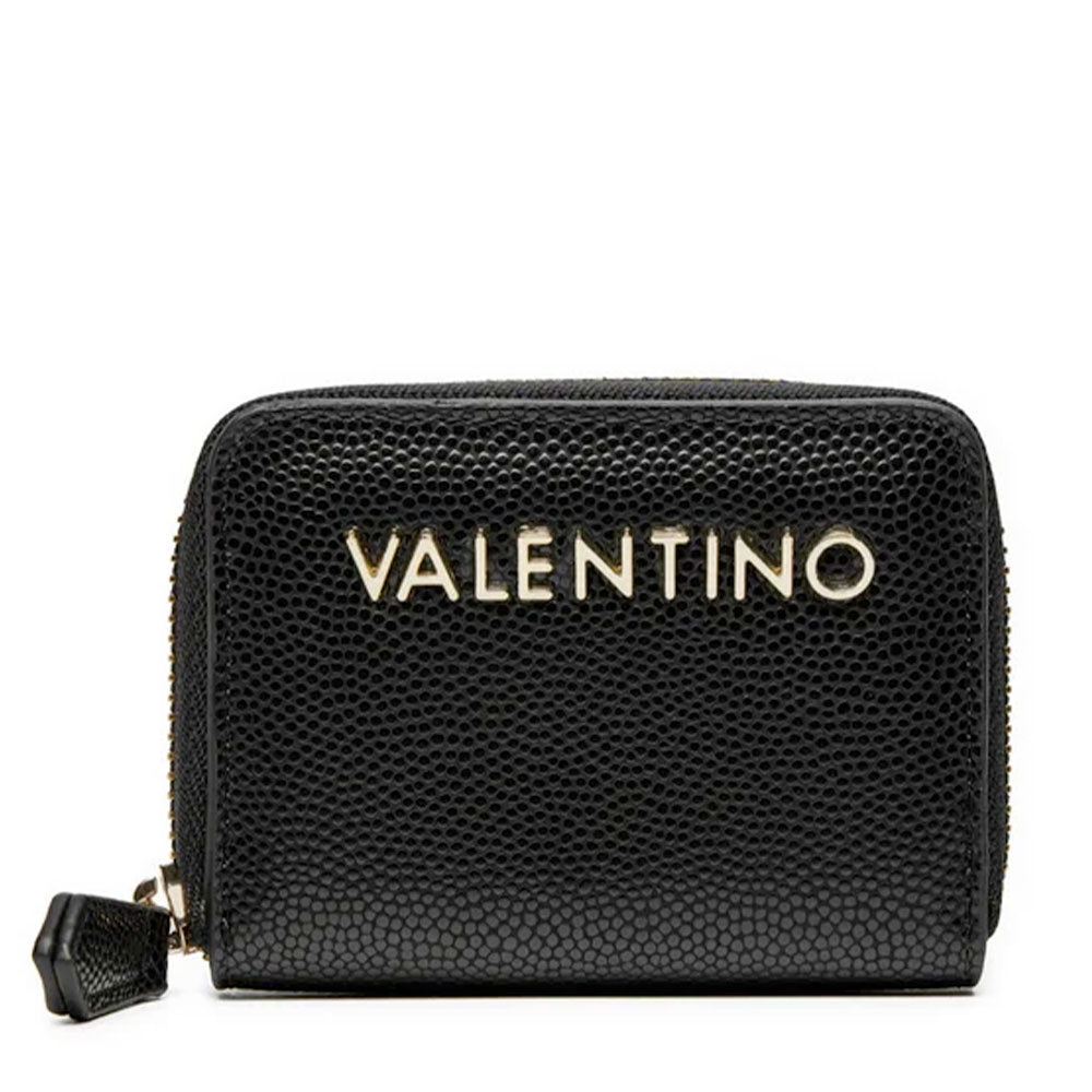 Portafoglio Piccolo Donna VALENTINO BAGS Chiuso con Zip Linea Divina Colore Nero - Gold