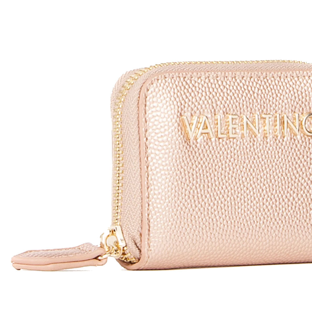 Kleine Damen-Geldbörse mit Reißverschluss VALENTINO BAGS Modell Divina in Roségold