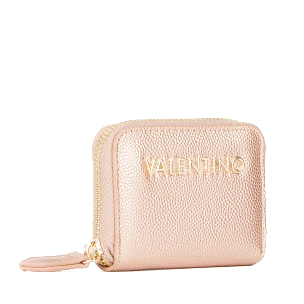 Portafoglio Piccolo Donna VALENTINO BAGS Chiuso con Zip Linea Divina Colore Oro Rosa