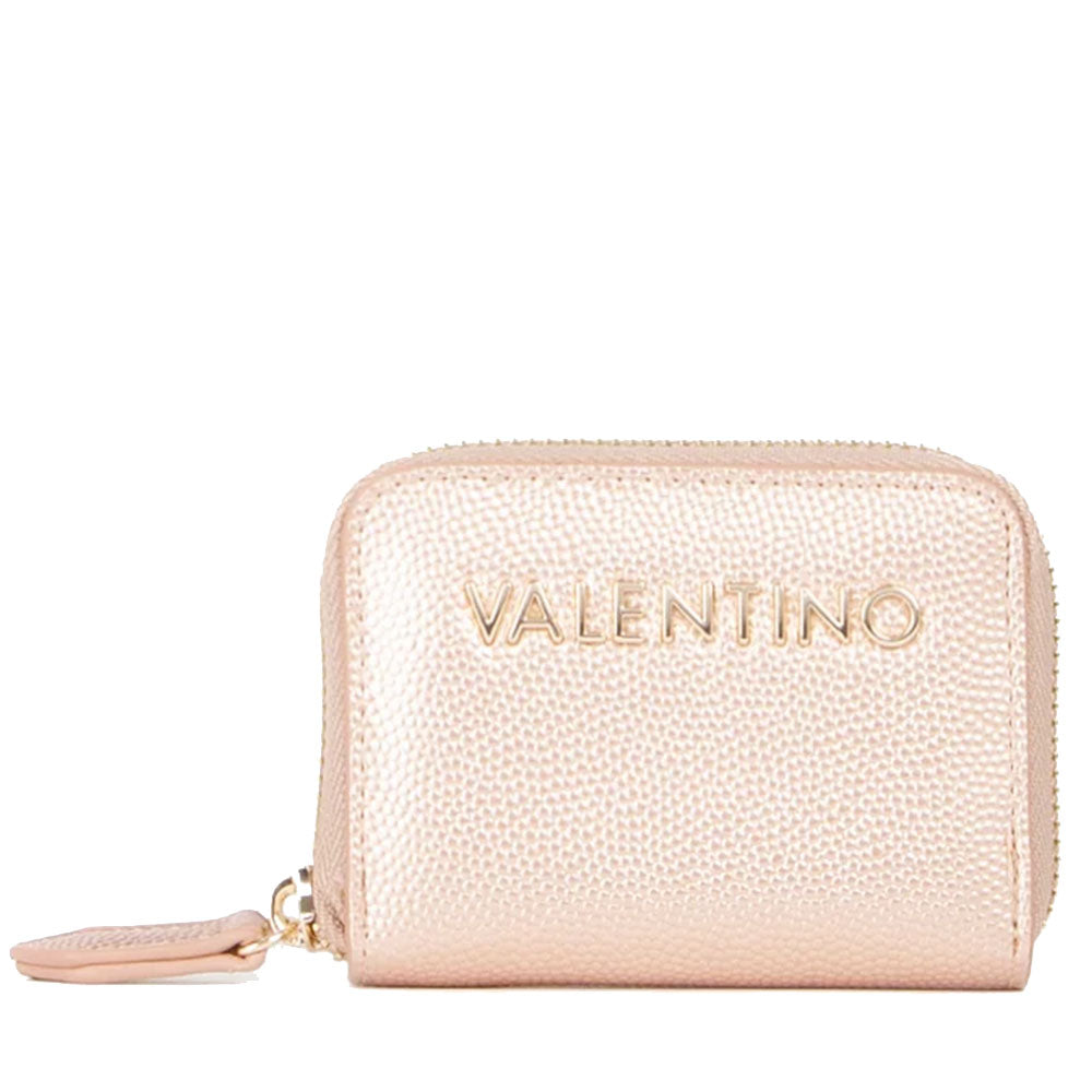 Portafoglio Piccolo Donna VALENTINO BAGS Chiuso con Zip Linea Divina Colore Oro Rosa