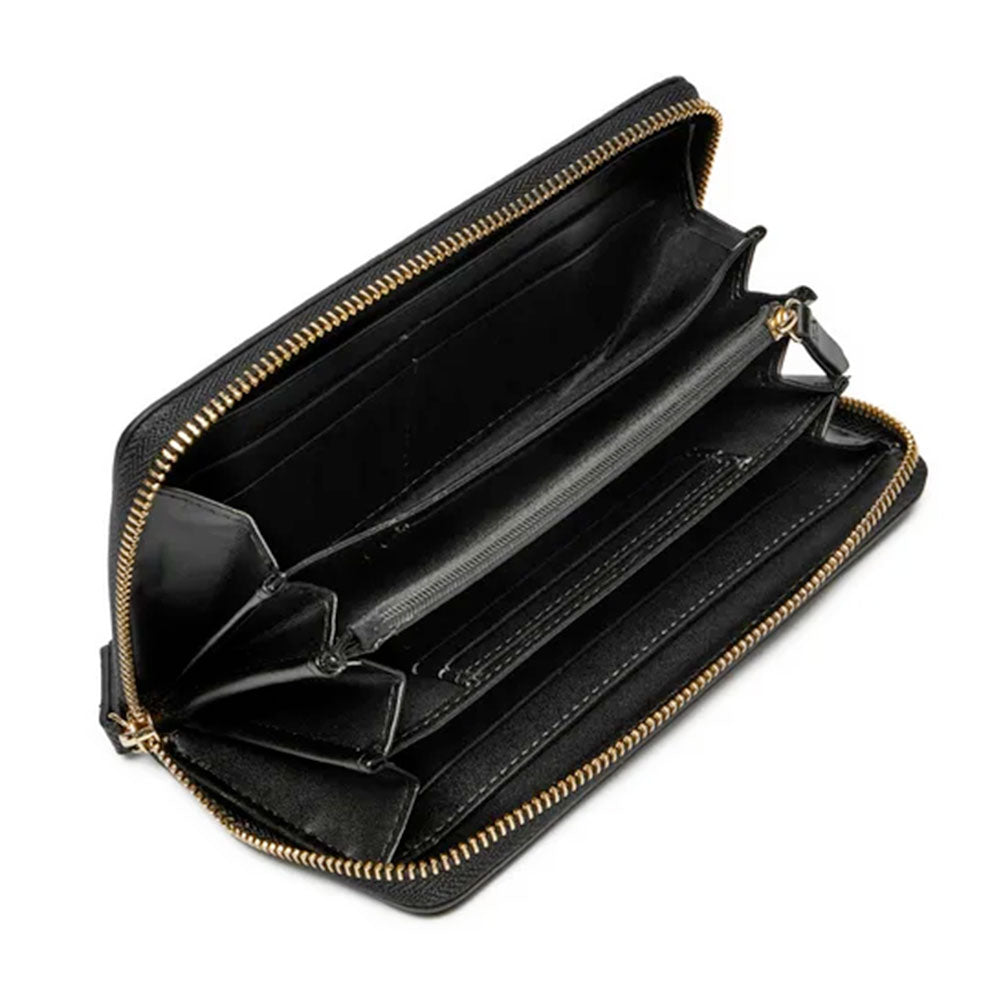 Portafoglio Donna VALENTINO BAGS Chiuso con Zip Linea Divina Colore Nero - Gold