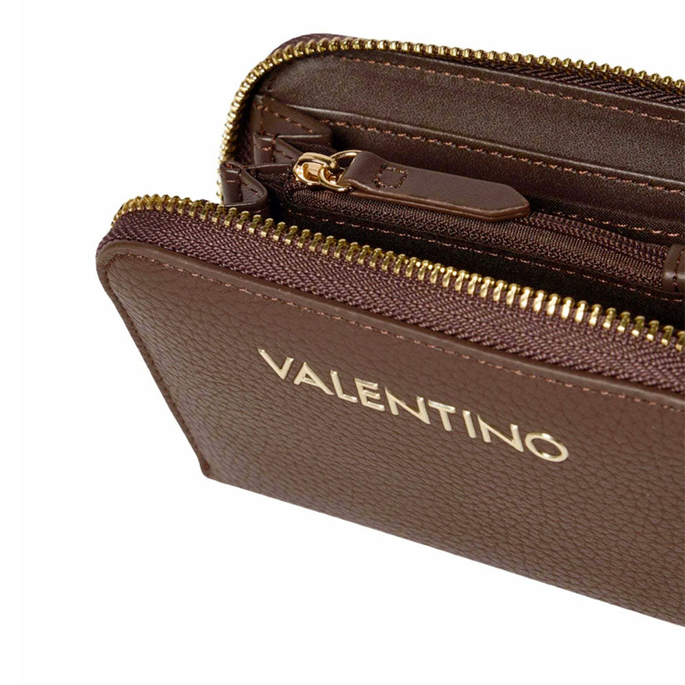 Women's Small Dark Brown Zip-Around Wallet VALENTINO BAGS Alexia