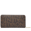 Women's Dark Brown and Natural Zip-Around Wallet VALENTINO BAGS Regina Re