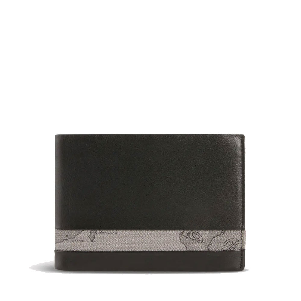 Portafoglio Uomo con Portamonete 1A Classe Alviero Martini in Pelle Nera con Inserto Geo Dark W143