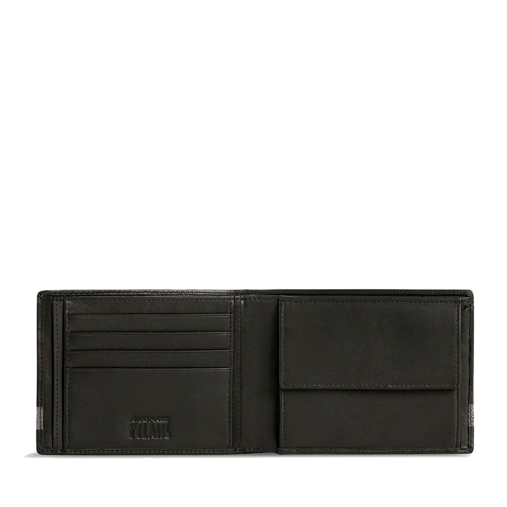 Portafoglio Uomo con Portamonete 1A Classe Alviero Martini in Pelle Nera con Inserto Geo Dark W143