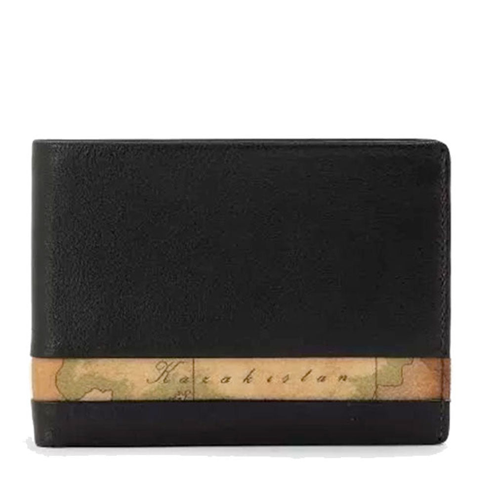 Portafoglio Uomo Portacarte 1A Classe Alviero Martini in Pelle Marrone con Inserto Geo Classic W145