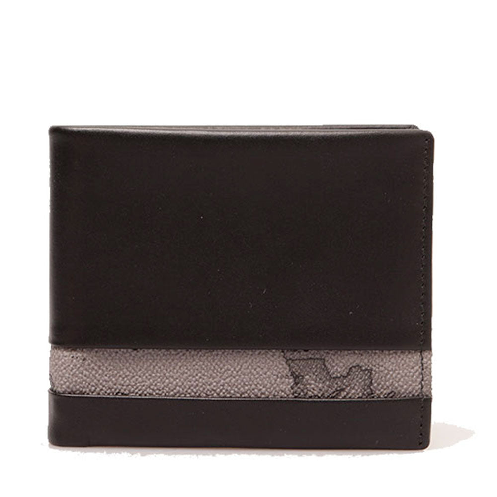 Portafoglio Uomo con Portamonete 1A Classe Alviero Martini in Pelle Nera con Inserto Geo Dark W149