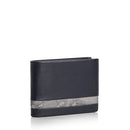 Portafoglio Uomo con Pattina e Portamonete 1A Classe Alviero Martini in Pelle Nera con Inserto Geo Dark W150