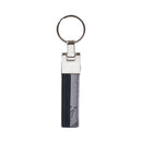 Portachiavi Uomo con Anello 1A Classe Alviero Martini in Pelle Nero con dettagli Geo Dark W274
