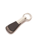 1A Classe Alviero Martini 
Herren Schlüsselanhänger mit Doppelring aus schwarzem Leder mit dunklen Geo-Details W279