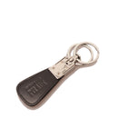 1A Classe Alviero Martini 
Herren Schlüsselanhänger mit Doppelring aus schwarzem Leder mit dunklen Geo-Details W279