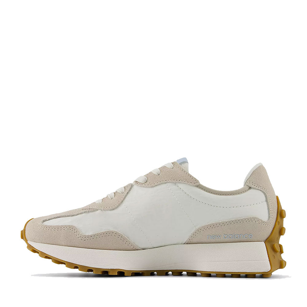 Sneakers Donna NEW BALANCE 327 in Suede e Nylon colore Timberwolf Sea Salt e Light Chrome Blue