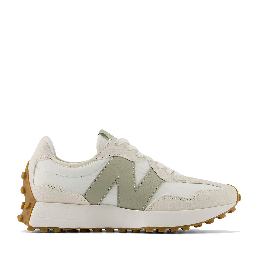 Sneakers Donna NEW BALANCE 327 in Suede e Nylon colore Linen Sea Salt e Olivine