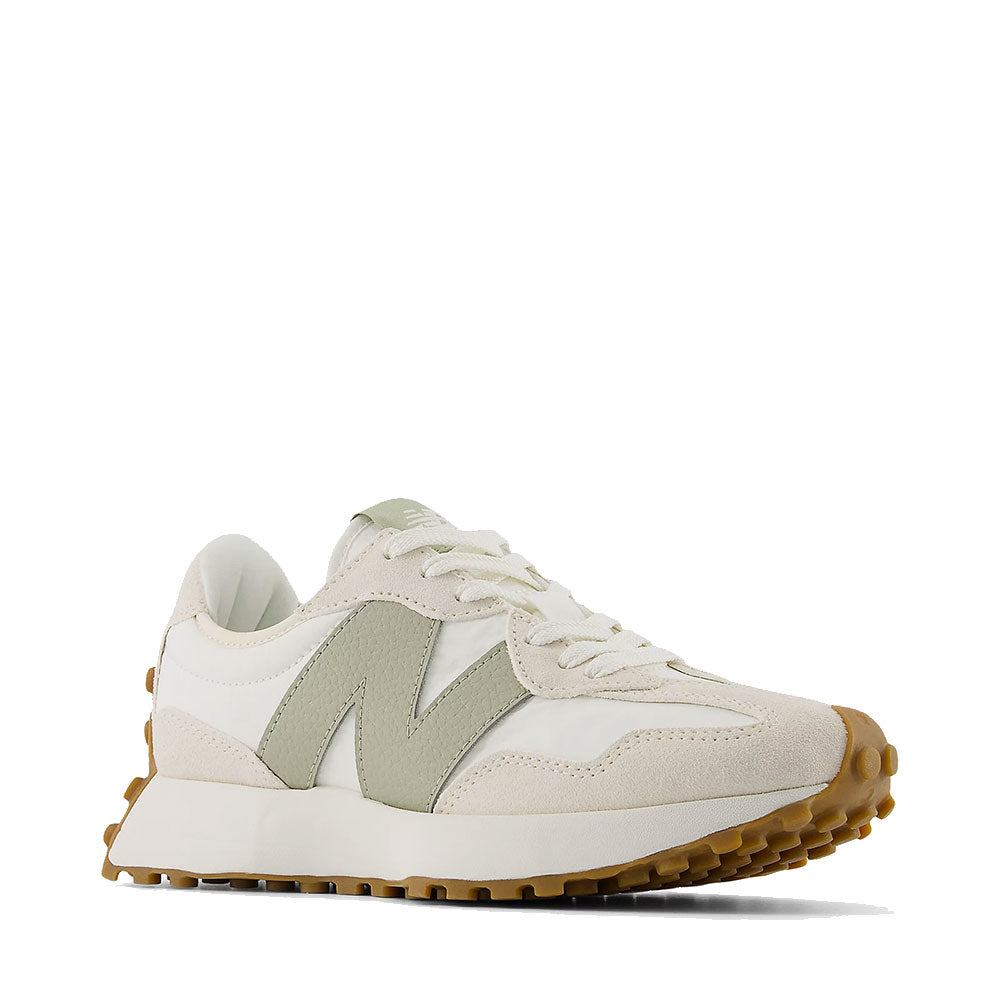 Sneakers Donna NEW BALANCE 327 in Suede e Nylon colore Linen Sea Salt e Olivine