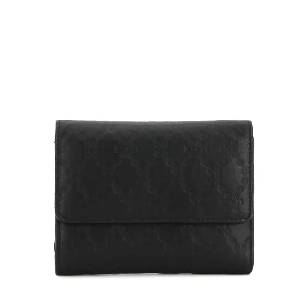 Portafoglio Donna con Bottone CULT linea Jamie in Pelle Nera