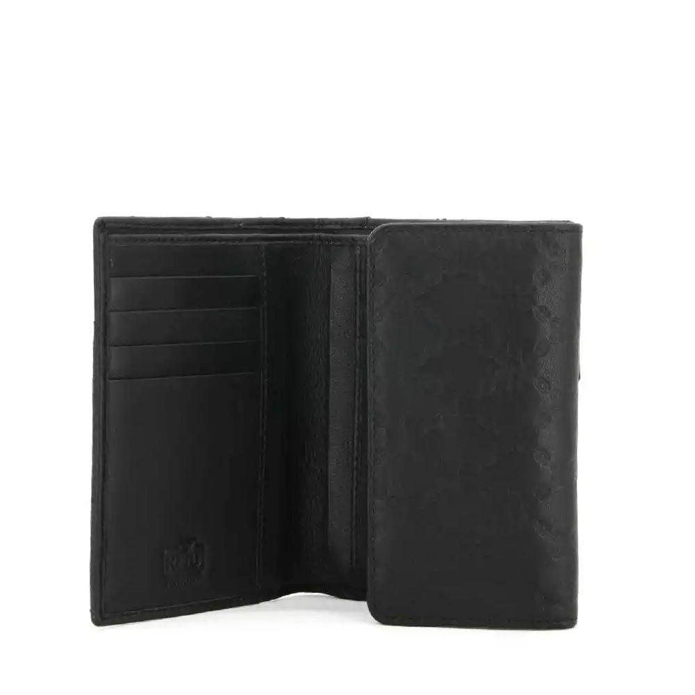 Portafoglio Donna con Bottone CULT linea Jamie in Pelle Nera