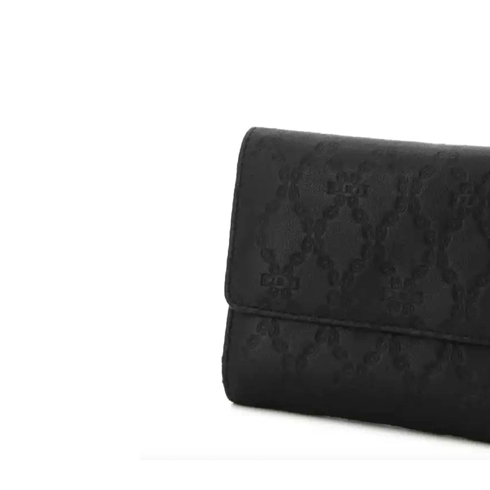 Portafoglio Donna con Bottone CULT linea Jamie in Pelle Nera
