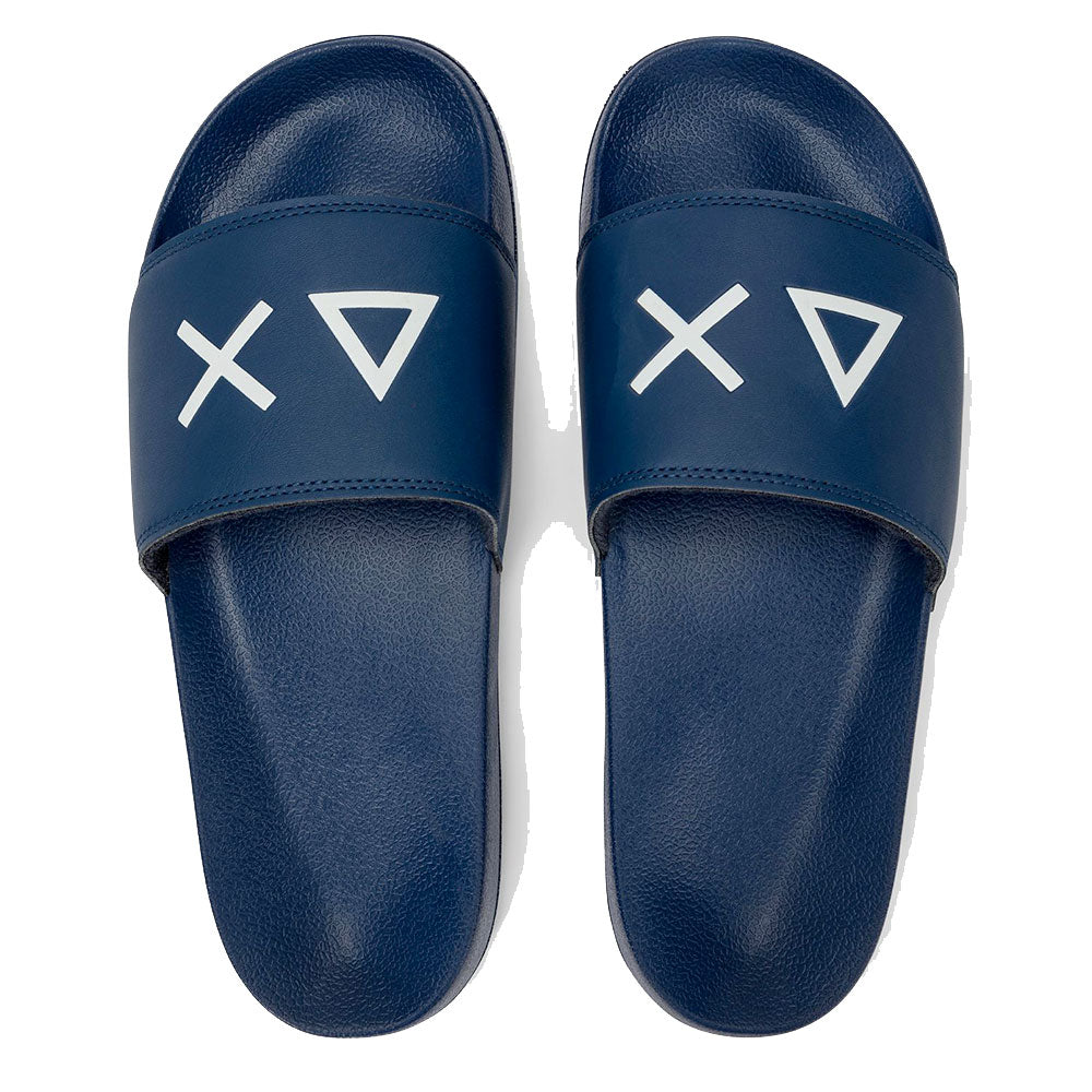 Ciabatte da Uomo Sun68 Linea Slippers Logo Colore Navy Blue - X36110