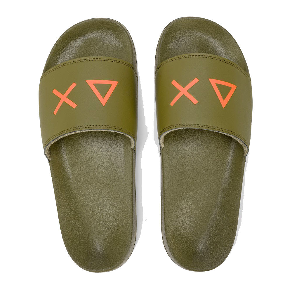 Ciabatte da Uomo Sun68 Linea Slippers Logo Colore Militare - X36110