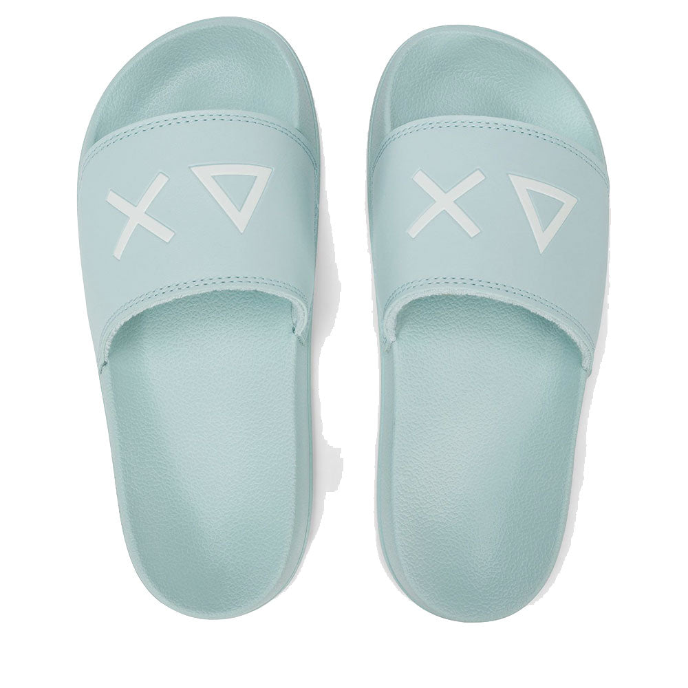 Ciabatte da Donna Sun68 Linea Slippers Logo Colore Verde Acqua- X36210