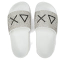 Ciabatte da Donna Sun68 Linea Slippers Strass Logo Colore Bianco - X36211