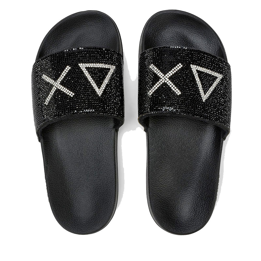 Ciabatte da Donna Sun68 Linea Slippers Strass Logo Colore Nero - X36211