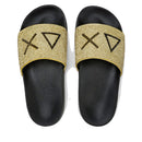 Ciabatte da Donna Sun68 Linea Slippers Strass Logo Colore Nero - Oro - X36211