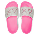 Damen-Slipper SUN68 Modell Slippers Strass Logo in Neonpink - X36211