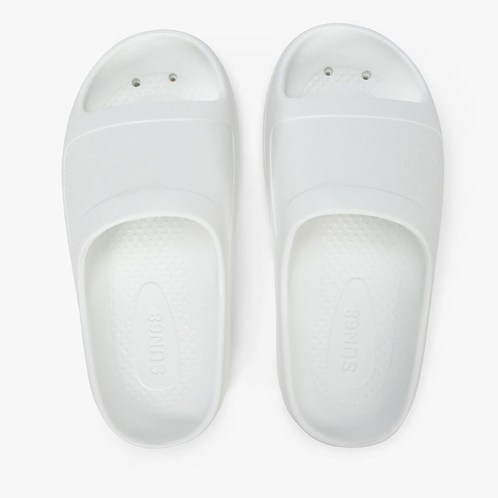 Ciabatte da Donna Sun68 Linea Slippers Monoblock Logo Colore Bianco Panna - X36212