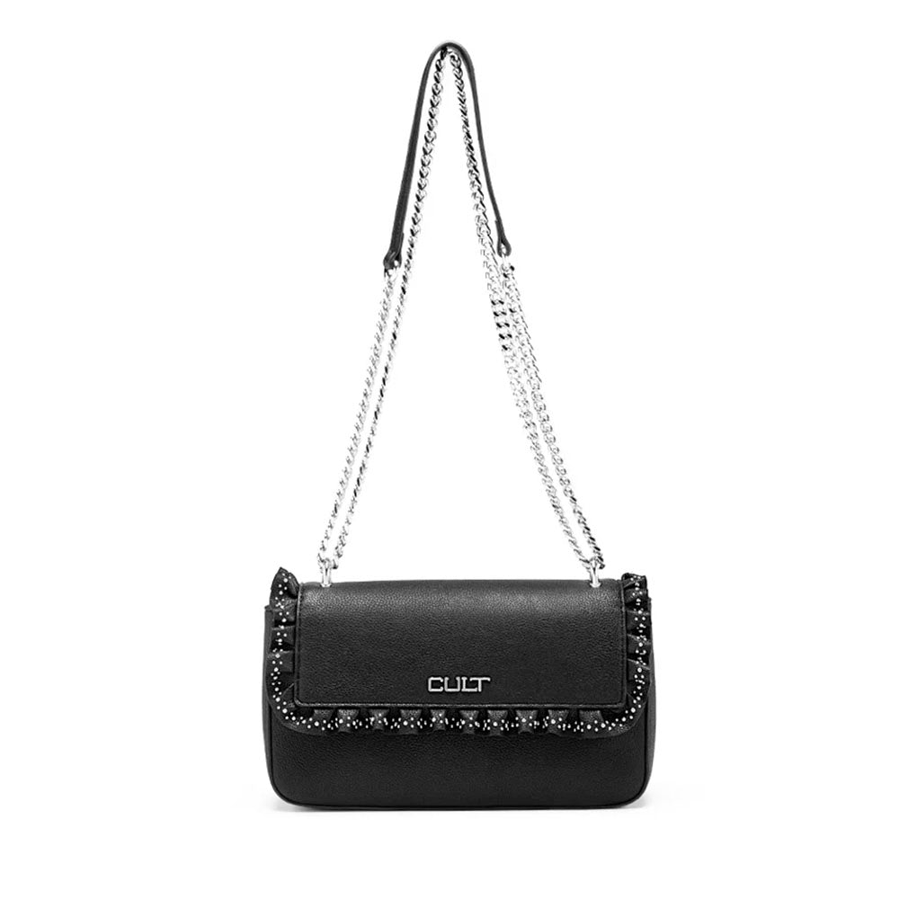 Borsa Donna a Spalla e Tracolla CULT linea Yoko Nera con Volant