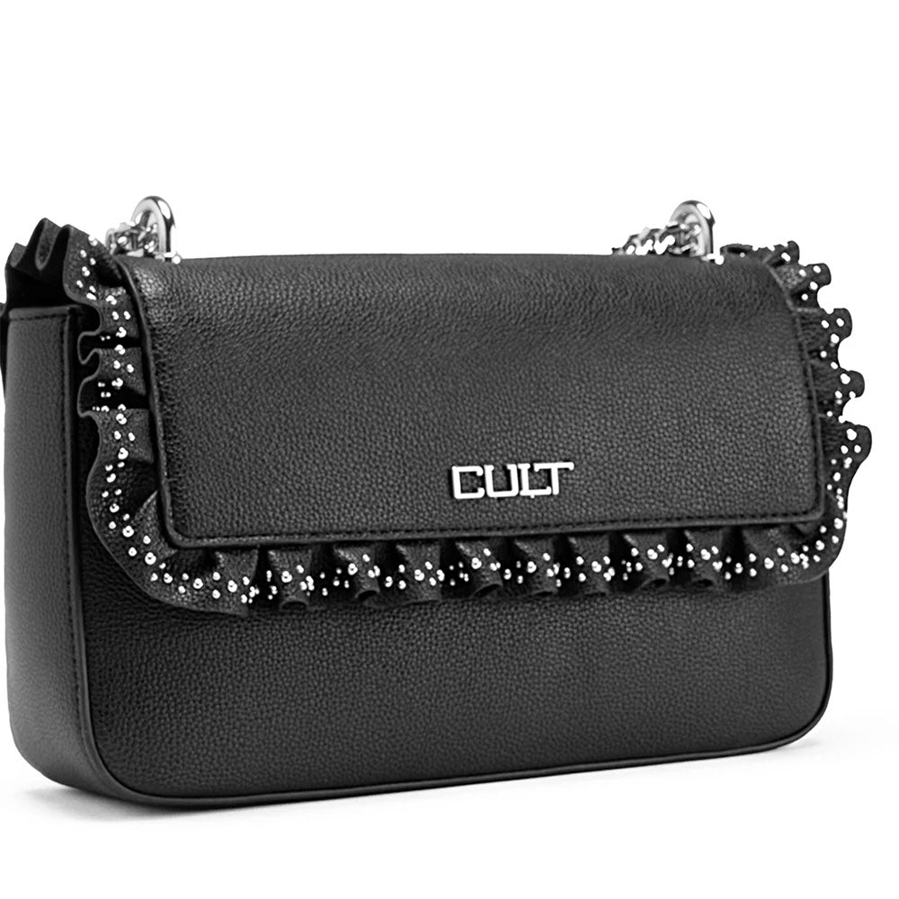 Borsa Donna a Spalla e Tracolla CULT linea Yoko Nera con Volant