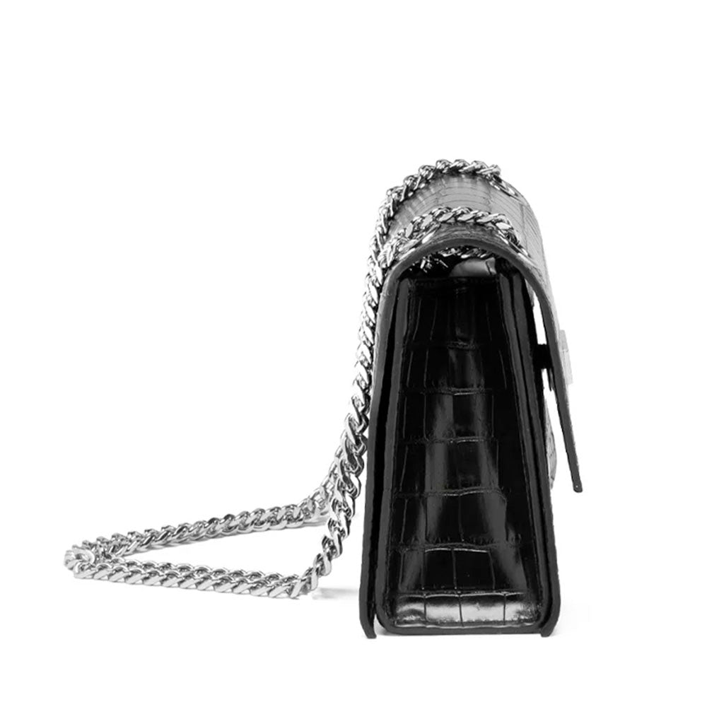Borsa Donna a Spalla e Tracolla CULT linea Gwen stampa Cocco Nera