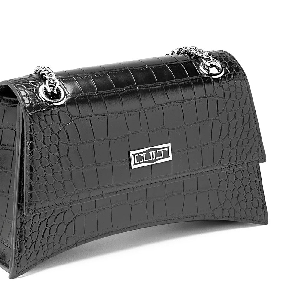 Borsa Donna a Spalla e Tracolla CULT linea Gwen stampa Cocco Nera
