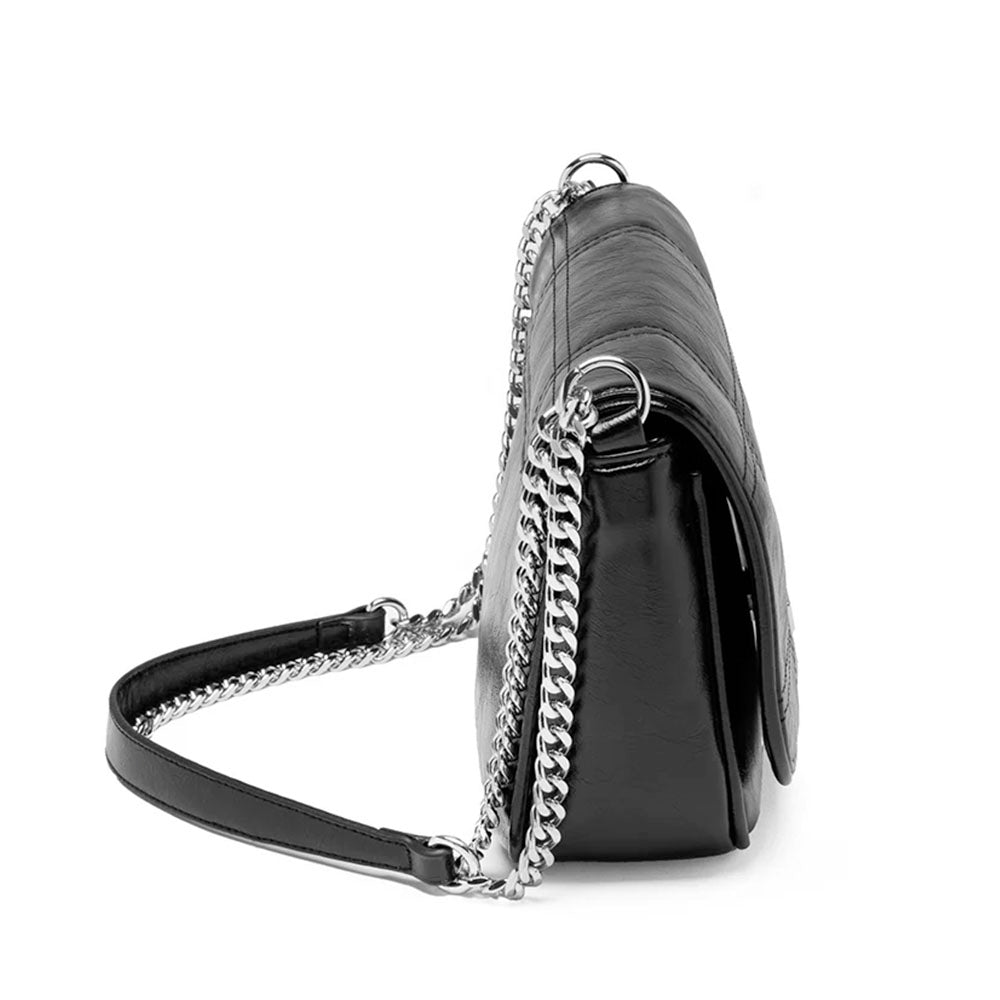 Borsa Donna a Spalla e Tracolla CULT linea Katy Lucida Nera