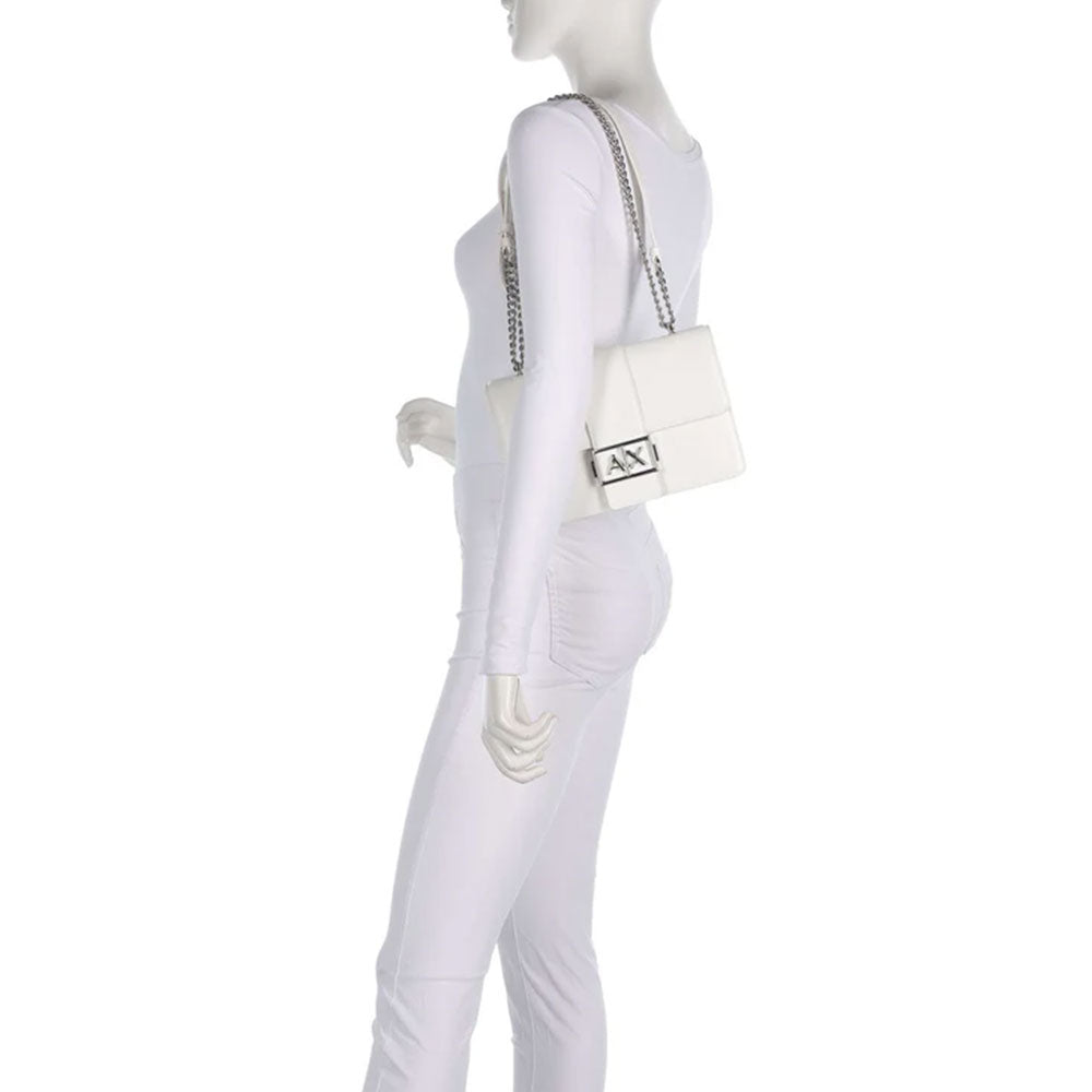 Borsa Donna a Tracolla ARMANI EXCHANGE Chiusa con Pattina colore Off White