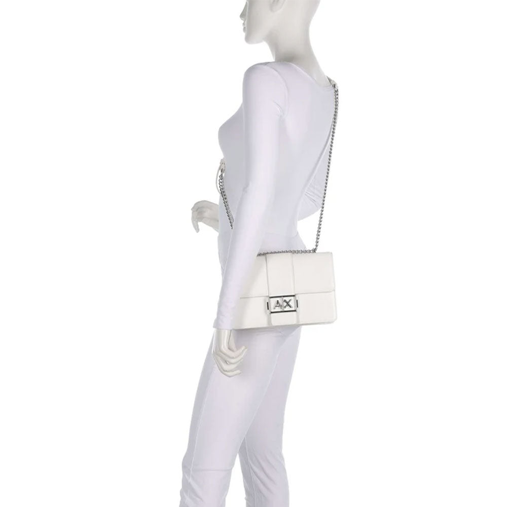Borsa Donna a Tracolla ARMANI EXCHANGE Chiusa con Pattina colore Off White