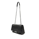 Damen-Umhängetasche ARMANI EXCHANGE Modell Victoria M mit Überschlag in Schwarz