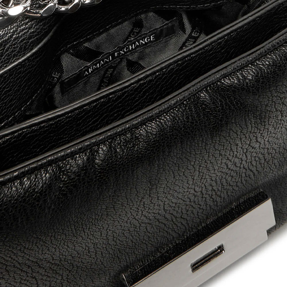 Women's Black Crossbody Bag ARMANI EXCHANGE Victoria with Flap Closure