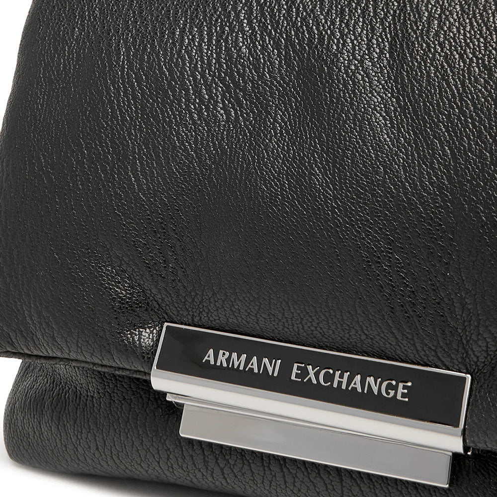 Women's Black Crossbody Bag ARMANI EXCHANGE Victoria with Flap Closure