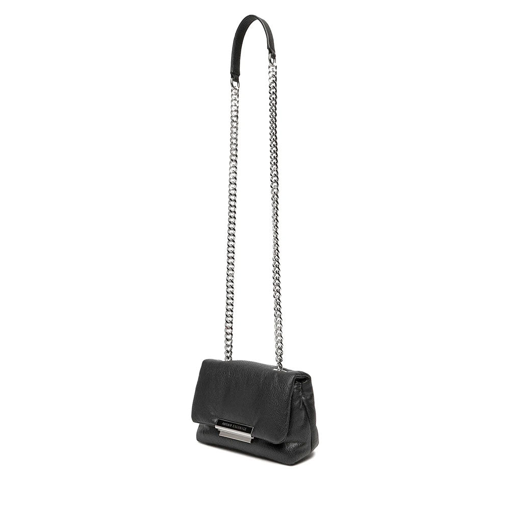 Women's Black Crossbody Bag ARMANI EXCHANGE Victoria with Flap Closure