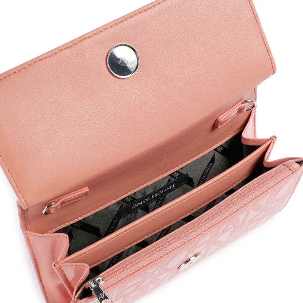 Mini Clutch Donna con Tracolla in Catena ARMANI EXCHANGE colore Petal Pop