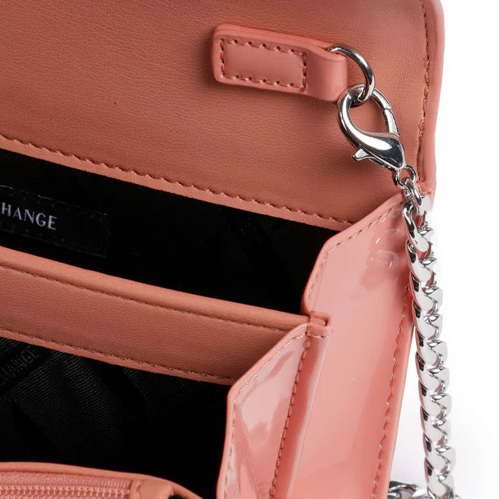 Mini Clutch Donna con Tracolla in Catena ARMANI EXCHANGE colore Petal Pop