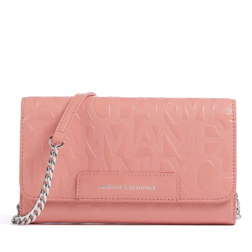 Mini Clutch Donna con Tracolla in Catena ARMANI EXCHANGE colore Petal Pop